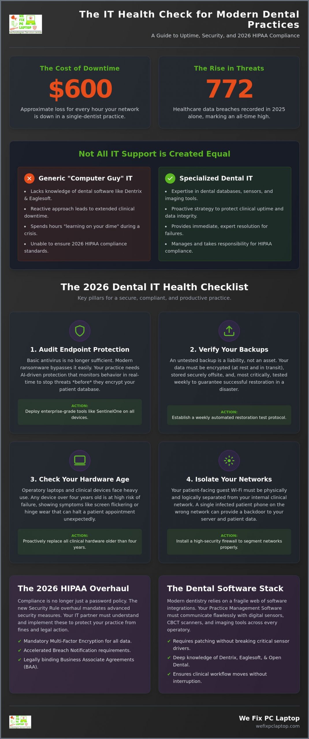 The 2026 Dental IT Support Checklist: Is Your Practice Secure and Compliant?